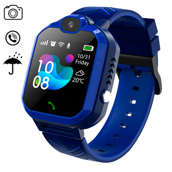 Детские смарт часы телефон UWATCH 1,44", до 50м, GPS, SIM карта, камера, функция SOS, влагозащищённые Blue