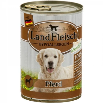 Гіпоалергенні беззглютеновие консерви для собак Landfleisch Dog Hypoallergen Pferd з кониною і пребіотиком 400 г