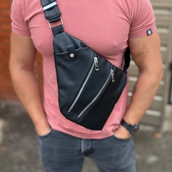 Мужская нагрудная сумка Кросс боди сумка слинг Cross Body Premium