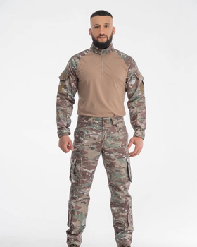 Тактична Осіння військова форма комплект костюм, (Убакс + Штани), Камуфляж "Мультикам", Розмір: M