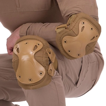 Міцні тактичні наколінники та налокітники комплект захисту для колін та ліктів PRO TACTICAL хакі АН7495