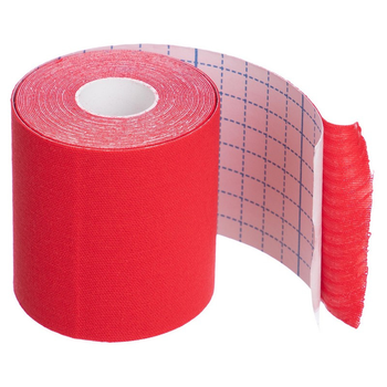 Широкий кінезіо тейп стрічка пластир для тейпування спини коліна шиї 7,5 см х 5 м ZEPMA tape Червоний (BC-4863-7_5)