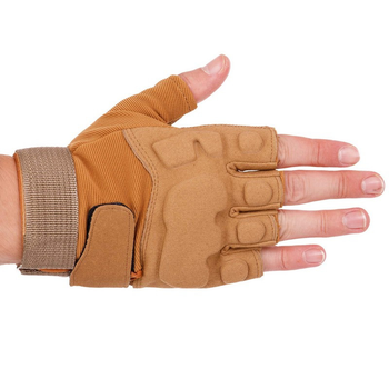 Тактические перчатки без пальцев военные TACTICAL Для рыбалки для охоты Полиэстер Хаки (BC-8811) XL