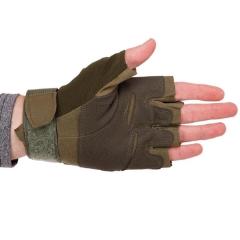 Тактичні рукавички без пальців військові BLACKHAWK Для риболовлі для полювання Поліестер Олива (BC-4380) M