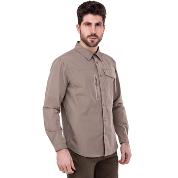 Мужская тактическая военная рубашка хаки с длинным рукавом Pro Tactical непромокаемая Полиэстер Хаки (7188) 3XL