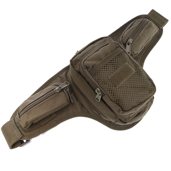 Маленькая поясная тактическая сумка бананка на пояс военная SILVER KNIGHT Оливковая (9400)
