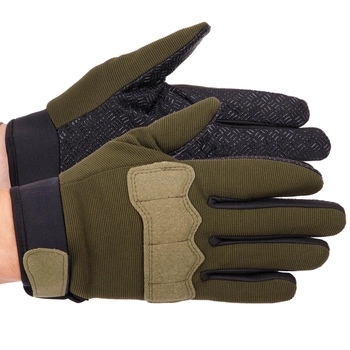 Тактические перчатки для военных Перчатки с закрытыми пальцами для охоты TACTICAL Полиэстер Оливковый (BC-8791) XL