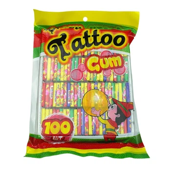 Жувальна гумка Crazy Tatoo Gum з швидкими татуюваннями, фруктово-ягідна, у формі жувальної пластини 100 шт/упаковка