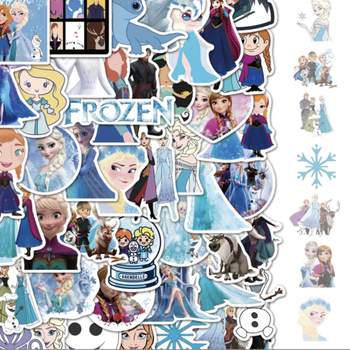Наклейки виниловые Холодное сердце FROZEN Takara Tomy на предметы 50 шт.