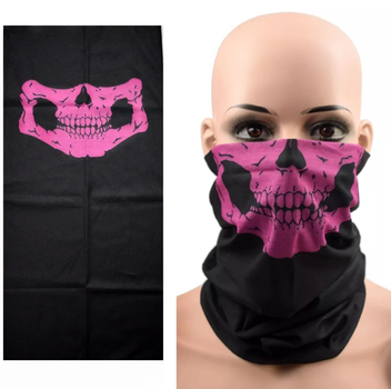 Бафф маска Челюсть (череп, зубы, военная, тактическая) Розовая, Унисекс WUKE One size
