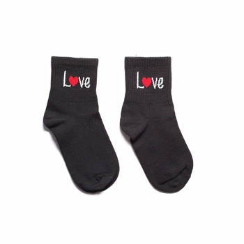 Носки с принтом Love короткие черные бесшовные ORGANIC cotton JILL ANTONY 38-40 арт. 31007