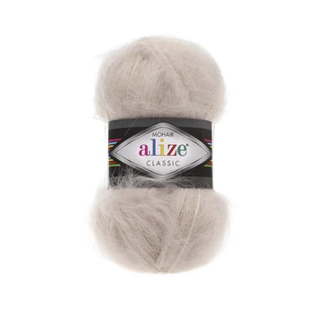 Пряжа для вязания Alize Mohair Classic 67 молочно - бежевая ализе мохер классик