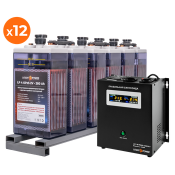 Комплект резервного питания для предприятий LP (LogicPower) ИБП + OPzS батарея (UPS W1500 + АКБ OPzS 7728W)