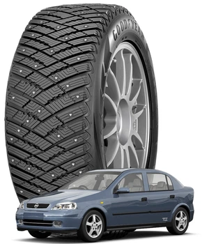 GoodYear UltraGrip Ice Arctic 195/60 R15 88T шип - Шины Opel Astra G 1998 - 2009