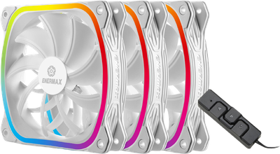 Кулер для корпуса Enermax SQUA RGB WHITE 3x 120 mm (3 PACK) (UCSQARGB12P-W-BP3)