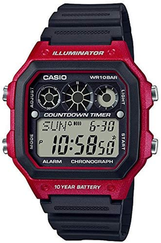 Наручные часы Casio ILLUMINATOR AE-1300WH-4AVDF Черные с красным