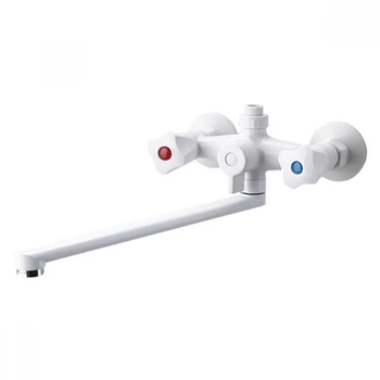 Смеситель для ванны Plamix пластиковый без шланга и лейки Omega 140 White из термопластичного пластика