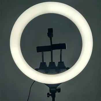 Кольцевая профессиональная LED лампа с пультом ДУ и 3 держателями для телефона SLP-G500 (45 см)