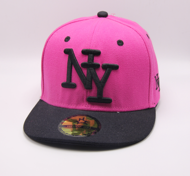 Кепка детская M&JJ NY (Snapback) Розовый-Черный (4010)