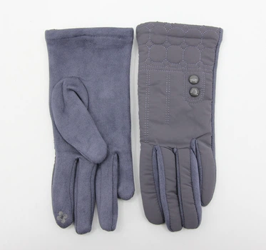 Перчатки женские зимние комбинированные M&JJ Искусственный замш/плащевка Серый (2083)