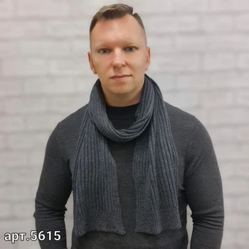 Шарф мужской M&JJ ЧИКАГО Серый 140х20 см (5615)