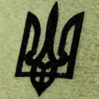 Флісова шапка олива з чорним гербом, розмір M