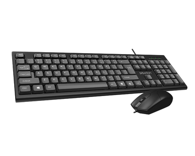 Комплект клавіатура та миша провідний MEETION Combo Corded MT-C100 (RU/ENG розкладка) набір 2в1 Black