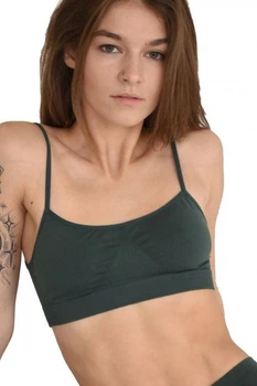 Tоп бесшовный женский на тонких бретелях Giulia Brassiere Khaki L/XL Зеленый