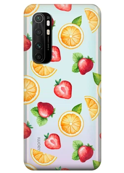 Прозрачный силиконовый чехол iSwag для Xiaomi Mi Note 10 Lite с рисунком Фруктовый дизайн (KS3545)