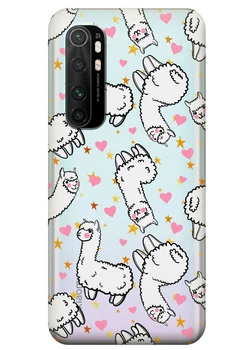 Прозрачный силиконовый чехол iSwag для Xiaomi Mi Note 10 Lite с рисунком Ламы (KS3547)