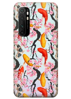 Прозрачный силиконовый чехол iSwag для Xiaomi Mi Note 10 Lite с рисунком Японские рыбы (KS3503)