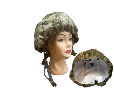 Кавер двухсторонний , тактический чехол на шлем каску ВСУ, MOLLE System, камуфляж пиксель/ белый "клякса", размер L