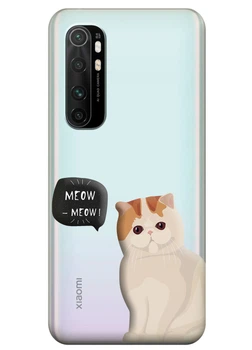 Прозрачный силиконовый чехол iSwag для Xiaomi Mi Note 10 Lite с рисунком Котенок (KS3542)