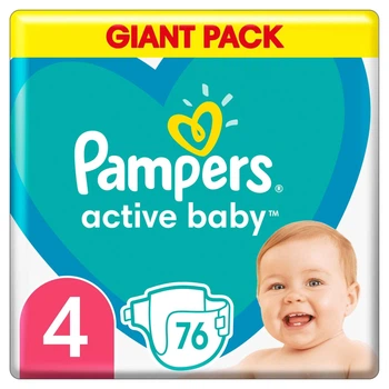 Подгузники Pampers Active Baby Размер 4 Junior Extra Sleep 76 штук Maxi 9-14 кг