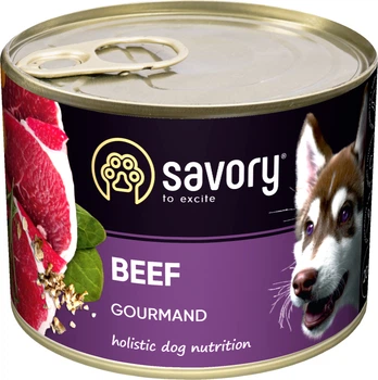 Влажный корм Savory для взрослых собак с говядиной 200 г