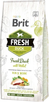 Sucha karma dla aktywnych dorosłych psów Brit Fresh Active Run & Work z kaczką i prosem 12 kg (8595602530816)