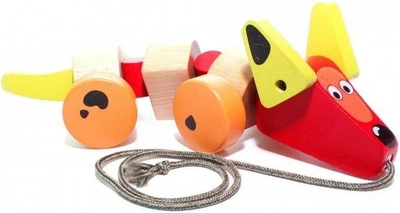 Деревянная игрушка каталка Cubika Такса (13623)