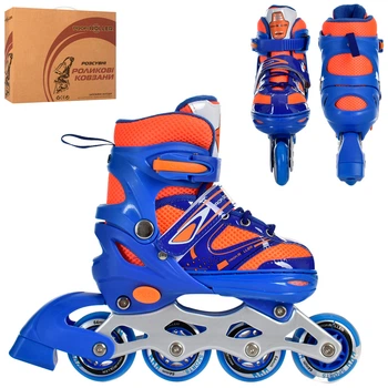 Детские раздвижные ролики Profi Roller 4145, PU колеса, размер 29-33, Синие