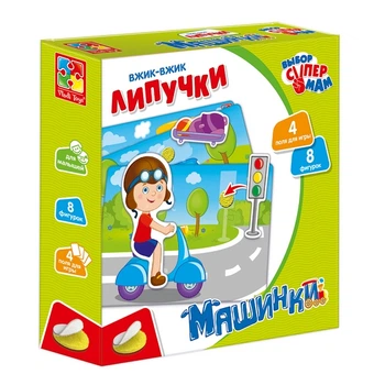 Игра развивающая Vladi Toys Машинки. Вжик-Вжик липучки (VT1302-21)