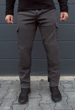 Утеплённые тактические штаны на флисе soft shell XXL gray fleec