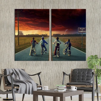 Настінний декор картина супергерої картина на полотні Stranger Things 71x51 см (1416-2)