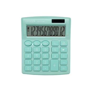 Калькулятор настольный, компактный Citizen 12-разрядный, Бирюзовый (SDC-812NR-GN)