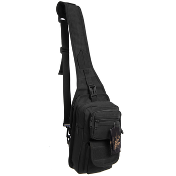 Рюкзак тактичний патрульний однолямковий сумка-слінг тактична V-5 л Чорна TY-184