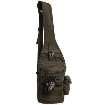Рюкзак тактичний патрульний однолямковий сумка-слінг тактична V-5 л Оливкова TY-184