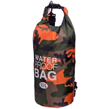 Гермомішок 10 л водонепроникний рюкзак Waterproof Bag оранжево-коричневий TY-6878-10