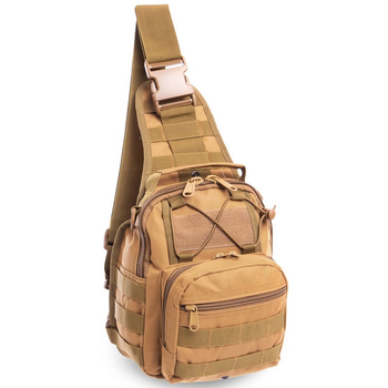 Рюкзак тактический патрульный однолямочный сумка-слинг тактическая SILVER KNIGHT V-20л khaki TY-098