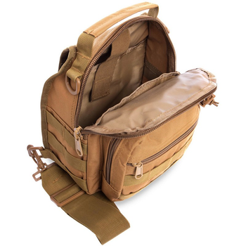 Рюкзак тактический патрульный однолямочный сумка-слинг тактическая SILVER KNIGHT V-20л khaki TY-098