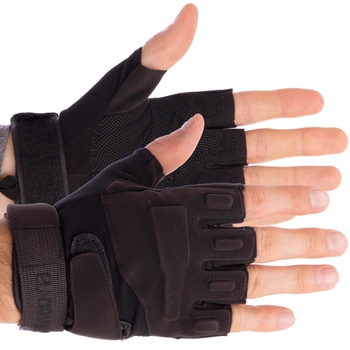 Тактические перчатки с открытыми пальцами BLACKHAWK Размер L черные BC-4380