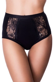Женские высокие трусики с гипюром Jadea 534 Nero 54(4XL) Черный