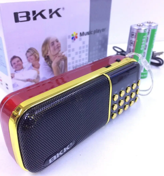 Хороший аккумуляторный радиоприемник BKK B851 (2 съемных аккумулятора 18650) Красный